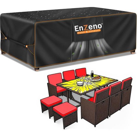 Housse Salon de Jardin Exterieur,Housse Table de Jardin Imperméable,420D Tissu Oxford ,Bache Protection pour Meubles avec évent(200x160x74cm) (1/5)