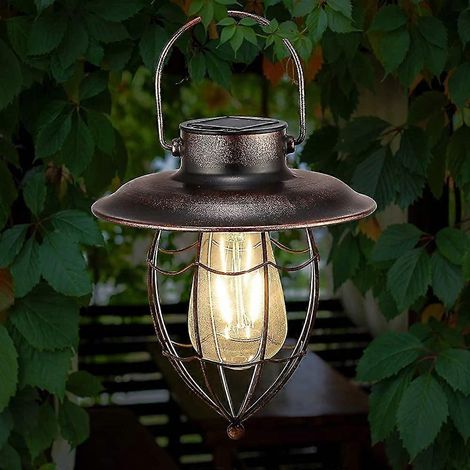 Lanterne solaire suspendue d'extérieur style vintage pour jardin (1/5)