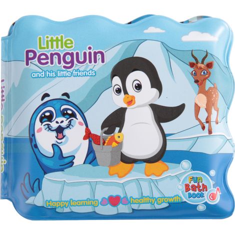 1 livre de bain en EVA, indéchirable, pour bébés de 0 à 3 ans, motif pingouin, dimensions 15×15×4 cm, poids 16 g (1/5)