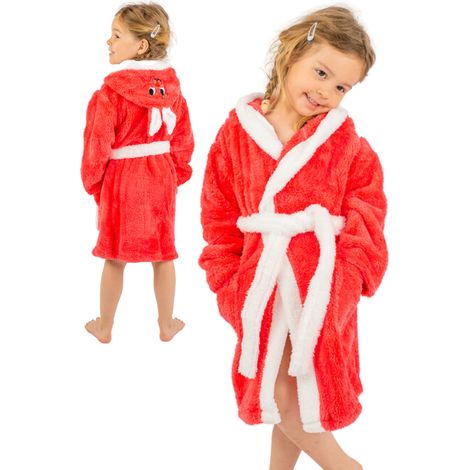Mädchen-Kinderbademantel mit Hasenkapuze, Größe 5/6 Jahre, 116 122, als Geschenk (1/5)