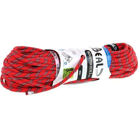 Cuerda de escalada Beal Booster III de 9,7 mm y 50 m, color naranja.