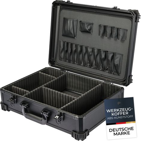 HMF Werkzeugkoffer leer, Werkzeugkasten groß mit individueller Fachaufteilung , 46 x 33 x 15 cm