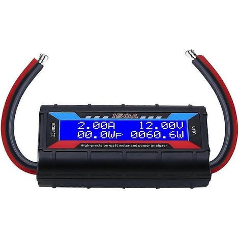 150A Wattmeter – Stromverbrauchsmonitor, Batterieanalysator für funkgesteuerte Elektrofahrräder, Solar- und Windkraftanlagen (1/5)