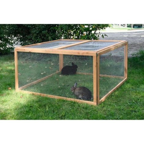 KERBL - Enclos extérieur pour rongeurs - Vario Bois - Grillage fin - Dimensions 120x120x59cm (1/3)
