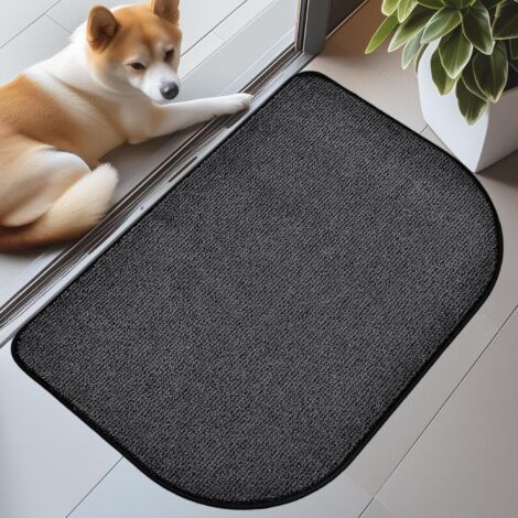 1 Paillasson Demi-Cercle 60x90cm Antidérapant Polyester Lavable Machine Entrée Cuisine Salle De Bain (1/5)