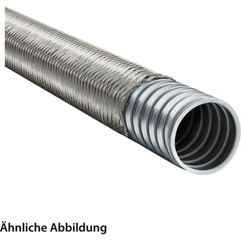 FLEXA SPR-CU-AS Metallschutzschlauch mit CU-Umflechtung AD 36,0mm, ID 29,0mm eingehaktes Profil, Mindestbiegeradius bewegt 160,0mm - 1 Meter