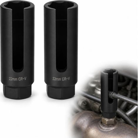 2 Pièces Douille Sonde Lambda 22 mm 1/2" Universelle en Acier Cr-V (1/5)