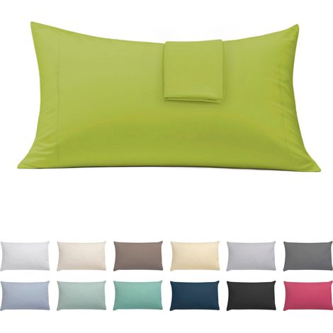 Taies Oreiller 50x75 cm Lot de 2 Coton Polyester Pistache (1/5)