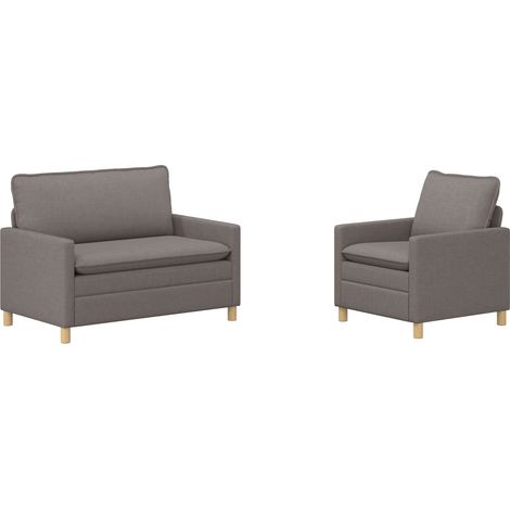 Ensemble de Canapés 2 pc Taupe Tissu vidaXL (1/5)