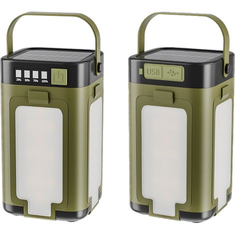 Lampe de camping solaire LY24 4 feuilles pliable, éclairage large zone rechargeable (1/2)