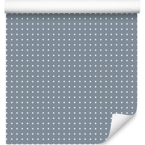 Papier peint à pois bleus pour salon et chambre 50x1000 cm (1/5)
