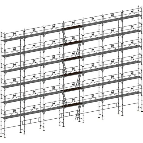Ponteggio 308m² - Struttura + Piani + Parapetto - MEKA48P-308-SP