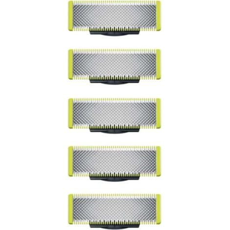 Applicable à OneBlade - Lames de rechange, pour rasoir/tondeuse électrique OneBlade, acier inoxydable robuste, taille, stylisation et rasage, lot de 5