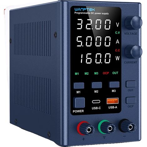 Alimentation de laboratoire, sortie réglable, caractéristiques de sécurité, 32V 5A EPS3205 (1/2)