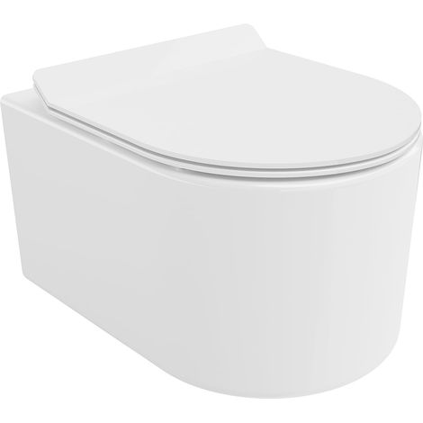 Mexen Sofia taza de inodoro Rimless Tornado con asiento de cierre suave slim, duroplast, blanco brillante - 30540100T (1/5)