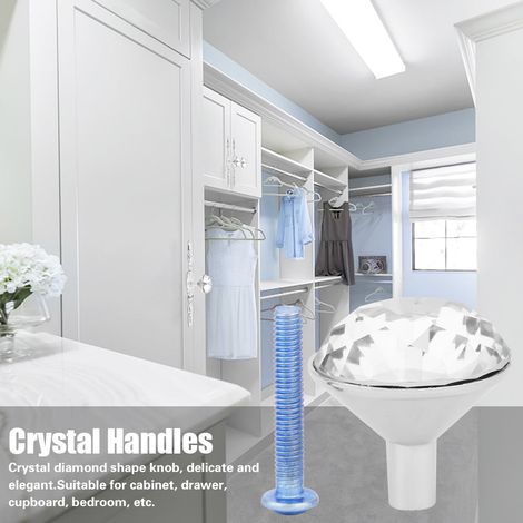 Poignée de tiroir cristal diamant forme cabochon pour meuble commode, tirage en verre, grande taille, quincaillerie de décoration, lot de 1 (1/5)