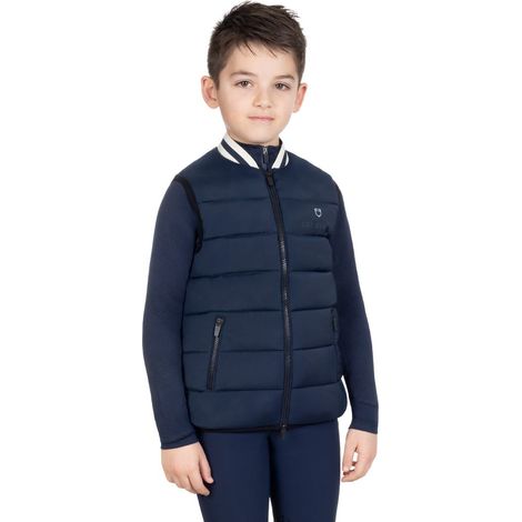 12 anni, Blu navy: Smanicato equitazione per bambino in tessuto tecnico con chiusura a zip (1/5)