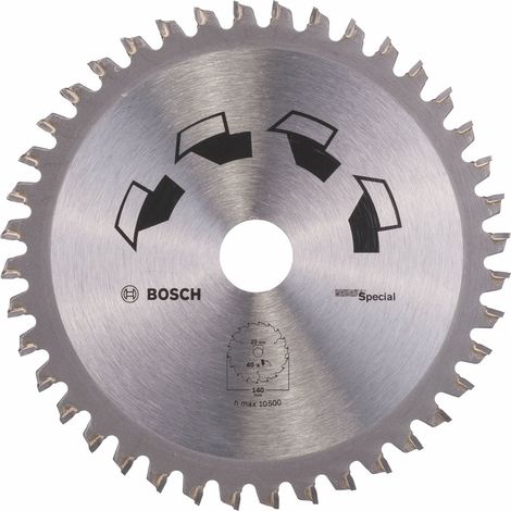 Hoja de sierra circular ESPECIAL D 140 mm Diámetro 20 mm Z 40  BOSCH 2609256885 (1/2)