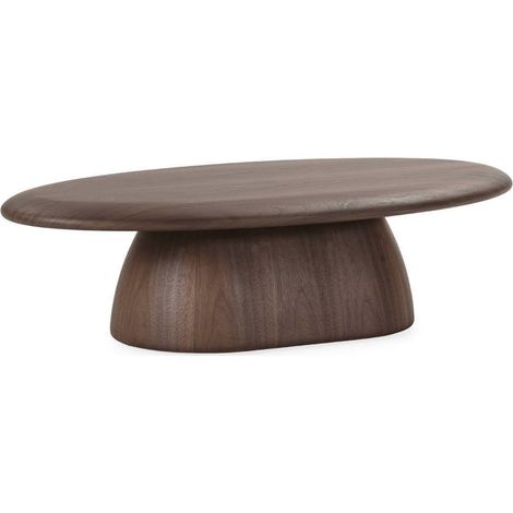 Table basse ovale en noyer - Noyer