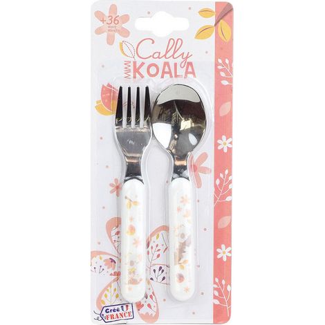 Cally Mimi Koala Ensemble Couverts Inox (Fourchette, Cuillere)