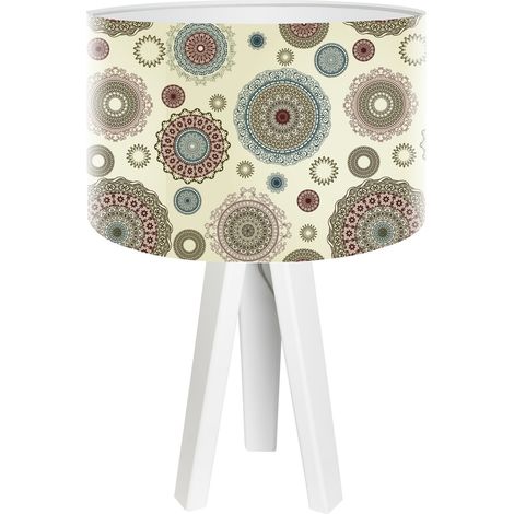 Lampe de chevet ethno foto-024 - Blanc, beige (1/3)