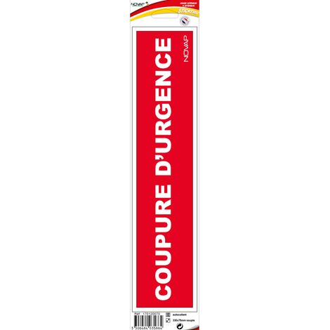 Panneau Coupure d'urgence - Vinyle adhésif 330x75mm - 4035864