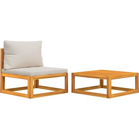 Maison Exclusive - Salon de jardin avec coussins 2 pcs bois massif acacia (1/5)