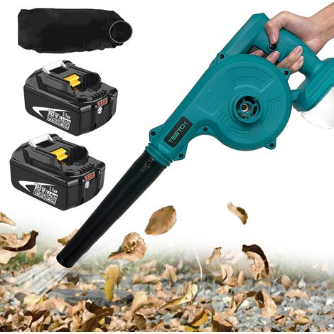 Souffleurs de feuilles et aspirateurs électriques, nettoyeur sans fil 2 en 1, pour feuille, neige, voiture, dépoussiérage d’angle +2x 5,5A batterie (sans chargeur), compatible avec le chargeur Makita (1/5)