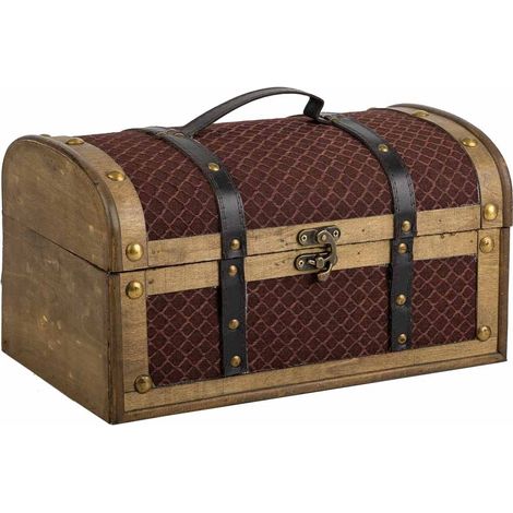 Baúl de madera marrón 35x21x19