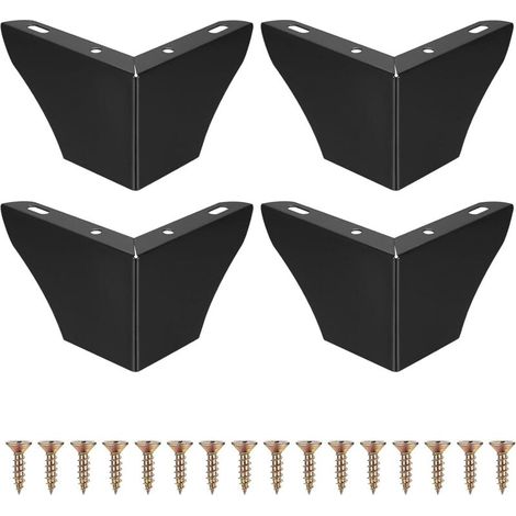 Lot de 4 pieds de meuble 7,5 cm, pieds de table, pieds d'armoire en métal, pieds de table triangulaires, pieds de meuble pour canapé, armoire, noir (1/5)