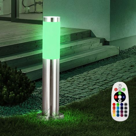 7 Watt RGB LED Farbwechsler Design Steh Edelstahl Lampe weiß Beleuchtung Fernbedienung (1/5)