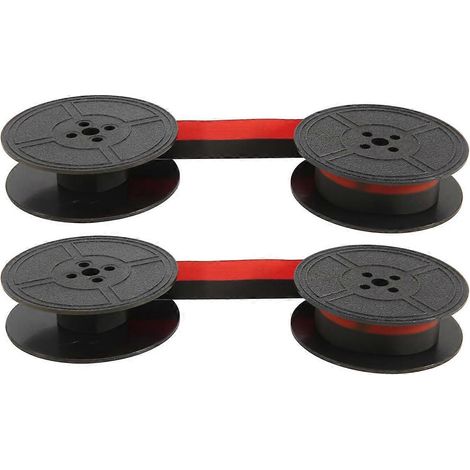 Lot de 2 rubans pour machine à écrire, bobine double rouge et noire, compatibles avec la plupart des machines à écrire. (1/5)