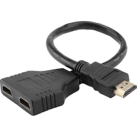 Câble adaptateur 1 vers 2 mâles vers 2 vers 2 femelles, convertisseur 1 vers 2, prend en charge les résolutions 480P et 720P. (1/5)