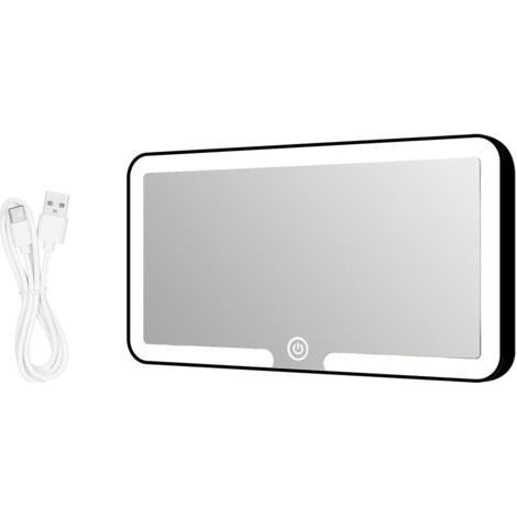 Car Sun Visor Mirrors, Car Vanity Mirror with 3 Modes Rechargeable LED Lights, Car Makeup Mirror for Car Sun Visor, Seat Back (Black) (1/5)