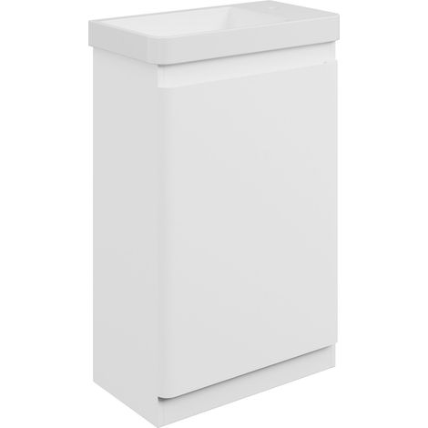 Signature Lucille Floor Standing 1-Door Vanity Unit with Basin 550mm Wide - Matt White