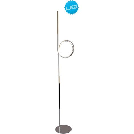 Lampadaire LED sur Pied en Métal au Design Courbé Blanc Chaud 3000K Hauteur 171 cm - PANGIVO (1/2)