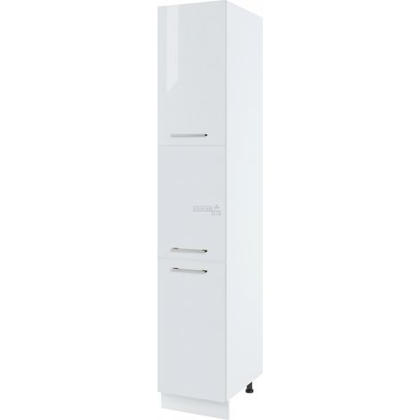 Colonne de cuisine Bellissi Blanc Brillant 3 portes L 40 cm - Porte avec poignée apparente White