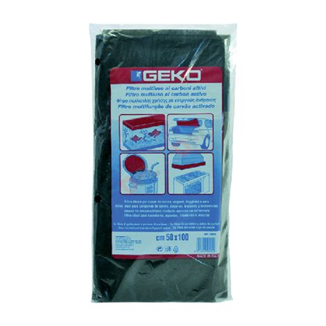 Pack filtre Geko pour hottes a' charbon actif 50 x 100 cm en fibre de polyester et poussie're de charbon