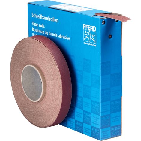PFERD TOOLS Korund Schleifbandrolle Gewebe SBR Breite 25 mmxLänge 50m A120 für universelle Anwendung (1/3)