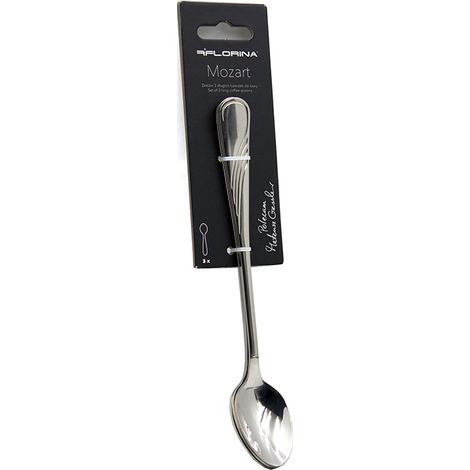 CUBIERTOS CUCHARA DE CAFÉ LARGA MOZART 3 PIEZAS. BLÍSTER