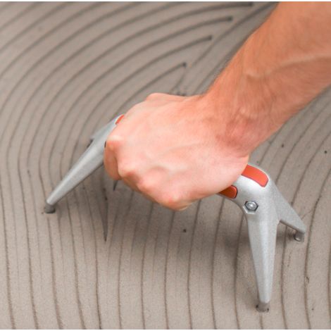 Raimondi – Poignée d'appui ergonomique pour pose de carrelages – Réduit douleurs dorsales – Design en aluminium moulé – 4 pieds en caoutchouc amovibles