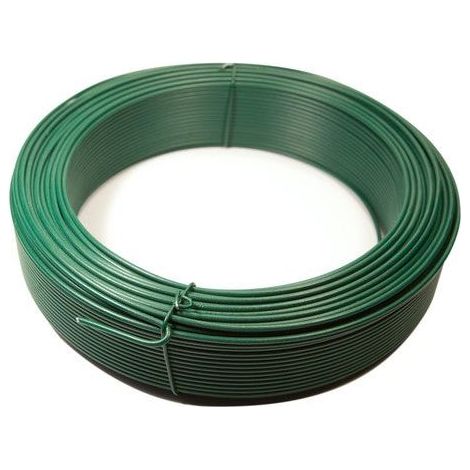 Fil de tension plastifié vert 2.75 mm x 50 m – Acier revêtu pour accrocher – Usage en extérieur – Couleur verte – (1/3)