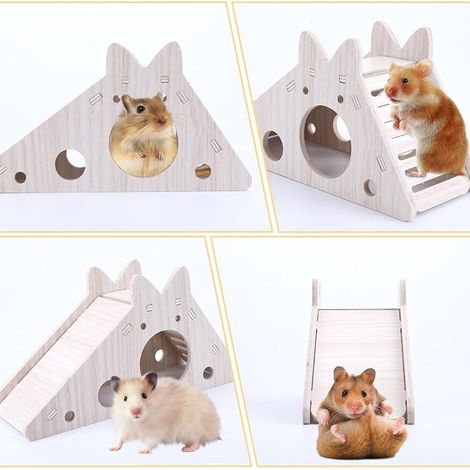 Hamster Cage Wooden Activity Toy for Small Animals for Gerbils, Mice, Rats (1/4)