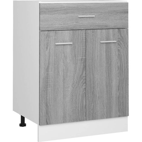Maison Exclusive - Mobiletto “Lyon” Grigio Sonoma 60x46x81,5 cm