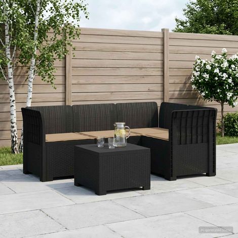 vidaXL Sofá de Jardín para 4 Personas con Cojines y Diseño de Rattan (1/5)