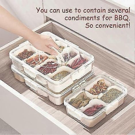 Plateau de service compartimenté avec couvercle et poignée, boîte à apéritifs, récipient à charcuterie, organisateur de plateau à apéritifs portable (1/3)