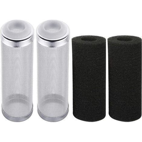 Garde De Filtre Maille Protection Filtre D'aquarium En Acier Inoxydable Filtre Entrée Eponge 16mm Garde De Filtre Protection Du Filtre Avec Éponge Filtrante Pour Petits Poissons Crevettes (4 Pièces) (1/5)