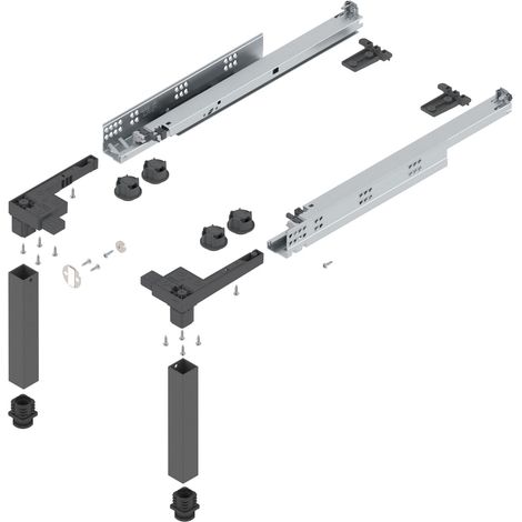 Blum Space-Step Sockelbeschlag Set Tragkraft 150 kg 460mm Kunststoff/Stahl grau