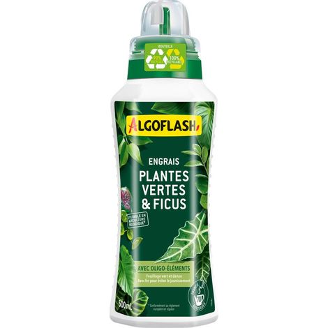 Fertilizante líquido algoflash para plantas 500 ml dosificador graduado