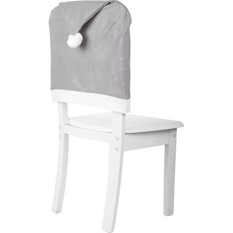 Housse De Chaise Forme De Chapeau - Décoration De Noël En Tissu Non Tissé Gris - Pour Tabouret Et Chaise - Lot De 1 (1/5)